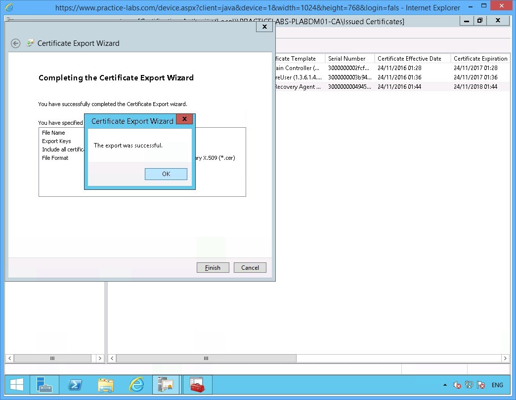 Practice Labs screenshot.